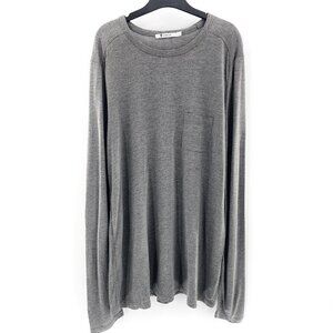 T ALEXANDER WANG Crew Neck Long Sleeve Pocket T-Shirt Gray